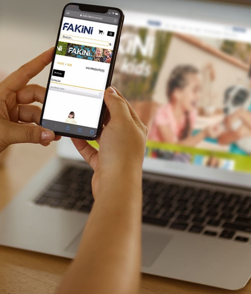 Lojista acessando o portal de pedidos Fakini